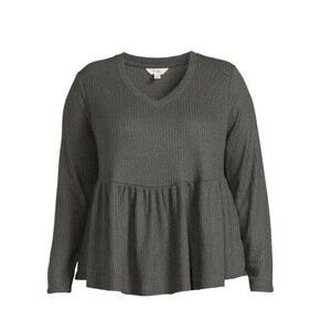 Terra & Sky Women’s Plus Size Waffle Swing Top Size 4X